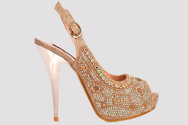 New Girls Princess Kids fashion lovely pink Shoes Glitter pearl heels Fancy  | eBay